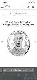 Stříbrná mince Legendy čs. hokeje - Martin Ručinský proof - 2
