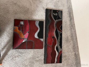 Ručně malované abstraktní obrazy – sada dvou - 2