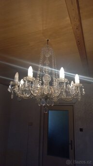 Starožitný skleněný lustr - 2