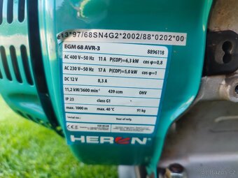 Elektrocentrála Heron EGM 68 AVR-3 - 2