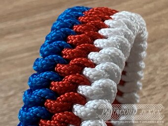 Paracord náramek (21 cm) Czech Tricolor - 2