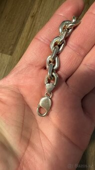 Set stříbrný řetěz a náramek / 206g - 2