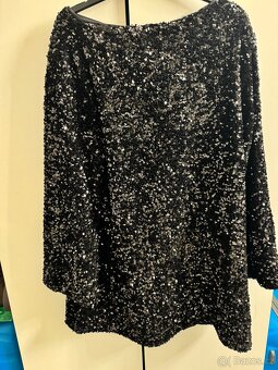 Černé šaty s flitry a mašlí vzadu vel. M H&M - 2