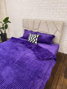 Plyšové povlečení jednolůžko fialová - 2