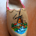 dřevěná dekorační hollandská bota ruční práce - 2