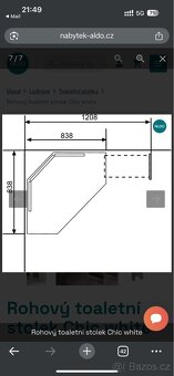 Rohový kosmetický stolek s LED osvětlením - 2