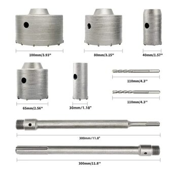 Sada korunkových vrtáků do betonu a zdiva – nová - 2