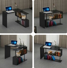 Otočný černý PC stolek - 50x102x75x100cm - 2 ks - NOVÉ - 2