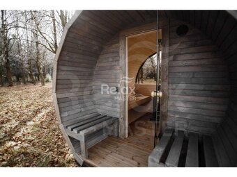Finská sudová sauna 3 m s terasou - 2