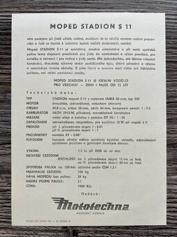 Prospekt - Stadion S11 - Mototechna - REPRINT - 2