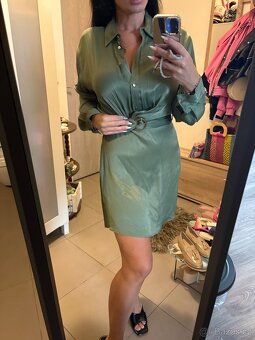khaki zelené šaty zara - 2