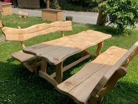 Zahradní set  dvě lavice a stůl - 2