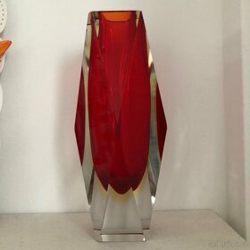 Sklenená váza Sommerso Murano Flavio Poli - 2