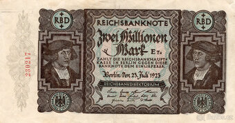 Německá bankovka 2 millionen Mark 1923, Pěkná - 2