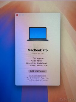 MacBook Pro M2 2022 /16GB RAM/256GB SSD/Záruka - 2