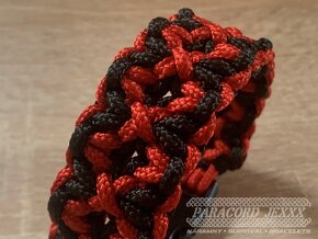 PARACORD náramek (19 cm) red - black - 2