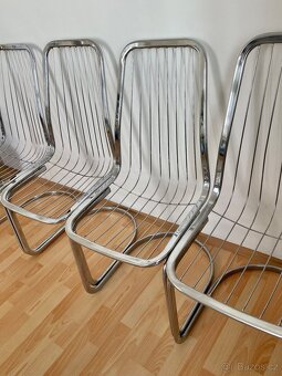 Gastone Rinaldi vintage chairs, židle chrom - 2