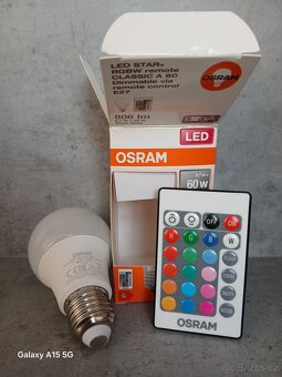 LED žárovka A60 E27 9W = 60W OSRAM STAR RGBW DÁLKOVÝ OVLADAČ - 2