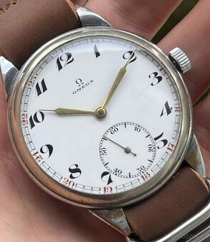 Luxusní velké 45" starožitné mechanické hodinky OMEGA - 2