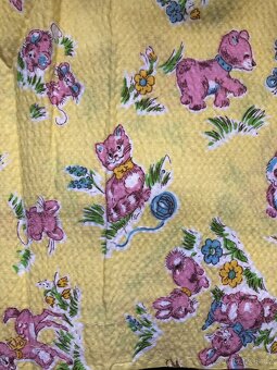 Retro látka dětský motiv, krep - 2