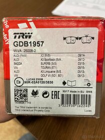 Sada zadních brzdovych destiček TRW GBD1957 - 2