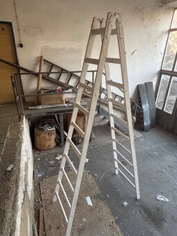 Dřevěné štafle, bílé, 2 x 10 příček - 2