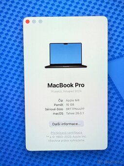 MacBook Pro M4 2024/16GB RAM/M4/512GB SSD/Záruka - 2