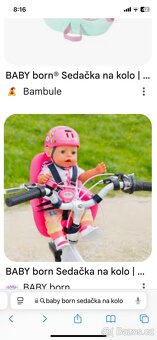 Baby born sedačka pro panenku na kolo - 2