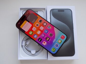 APPLE iPhone 15 Pro 128GB Černý Titanium - ZÁRUKA - TOP STAV - 2