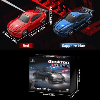 Mini RC Driftové Auto na Dálkové Ovládání 1:64 - 2