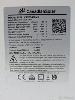 2ks Solárních panelů Canadian 450W - 2