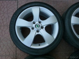 Letní sada alu disky kola - originál Škoda 5x112 7Jx17 ET54 - 2