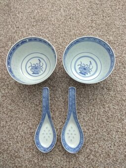 Nová sada misek z čínského porcelánu - motiv rýžové zrno - 2