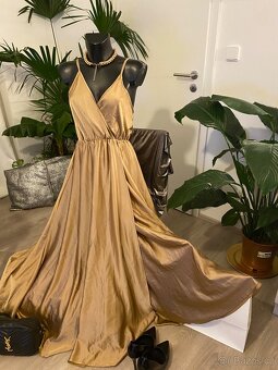 Mango dlouhe saty maxi bezove nude plesove 38 - 2