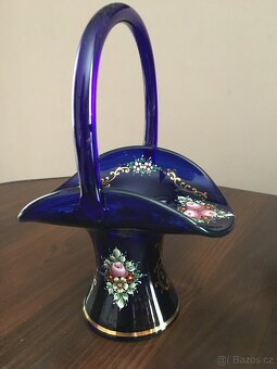 Borské sklo -košík - 2