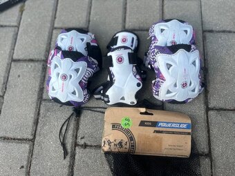 Prodám dětské rostoucí in line brusle K2 + chrániče - 2