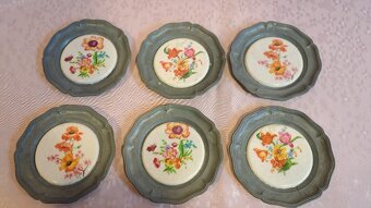 Cínové retro talířky značka Anděl 6 kusů - 2