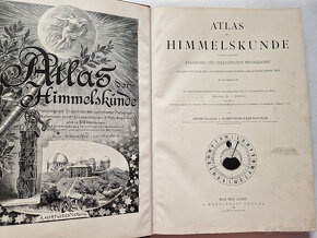 Starožitný atlas astronomie 1898 hvězdářství mapy teleskop - 2