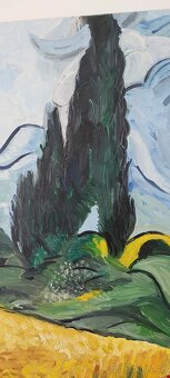 Reprodukce obrazu Wheat field with cypresses - 2