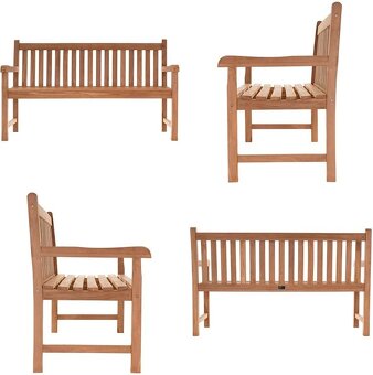 Zahradní lavice DIVERO 3-místná masiv 150 cm - 2