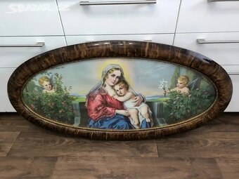 Starožitný oválný obraz - 2