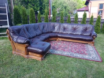 XXL Rustikální kožená rohová sedací souprava . - 2