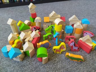 Dřevěné dětské kostky + 3D Puzzle Piráti - 2