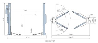 Dvousloupový zvedák 4,2 t - výprodej - 2