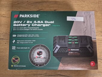 Dvoj nabíječka parkside 2×4,5 - 2
