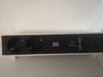 Zásuvková lišta Bachmann 230v 2x USB + modul do PC - 2