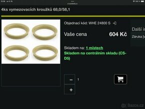 Vymezovací kroužky z 68 na 58,1 mm - 2