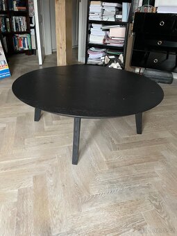 Kulatý konferenci stolek z masivního dřeva 100 cm - 2