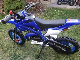 Nová benzínová dětská minikroska modrá 49ccm 10"kola - 2