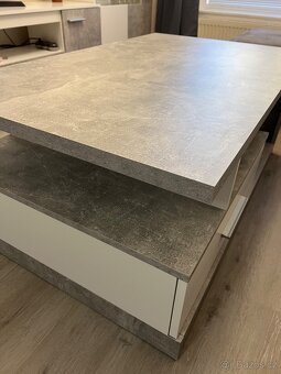 Konferenční stolek IGUAN - beton/bíla - 2